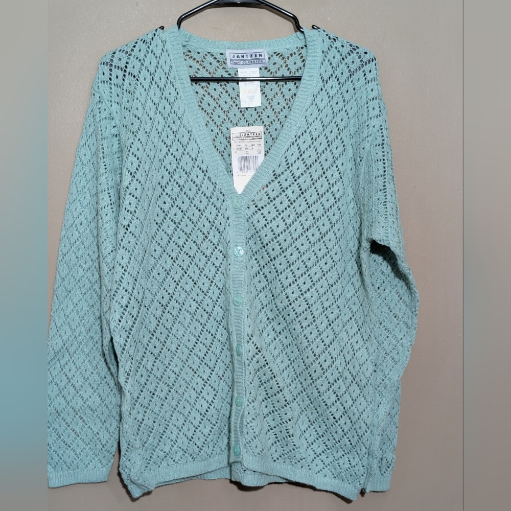 Jantzen made in U.S.A vintage Cotton Blend cardigan size Large